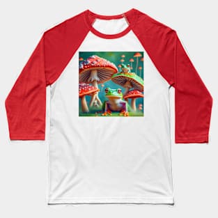Magical Frogs and Mushrooms Baseball T-Shirt